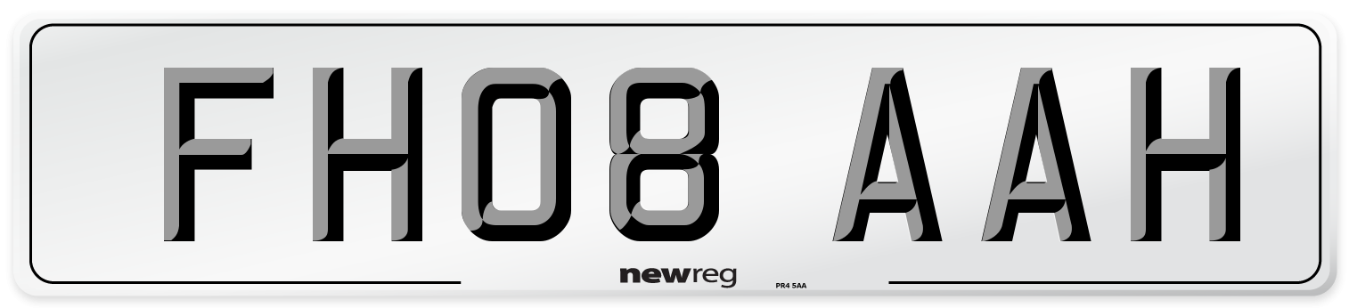 FH08 AAH Number Plate from New Reg